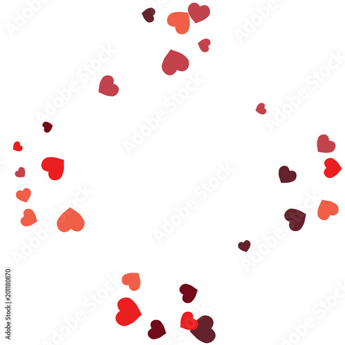 Festive Background with Colorful hearts. Delicate Pattern for Postcard, Print, Banner or Poster. Pretty hearts For Party Decoration, Wedding, Birthday or Anniversary Invitation. Vector