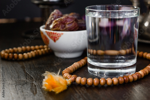 Obraz na płótnie Glass of water for iftar opening on month ramadan