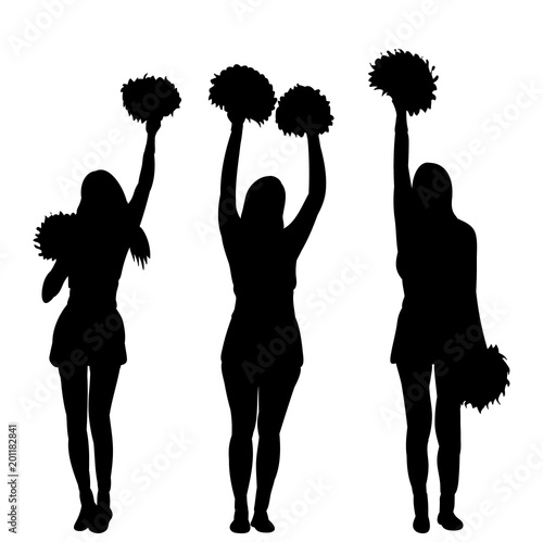 silhouette of girl cheerleader team