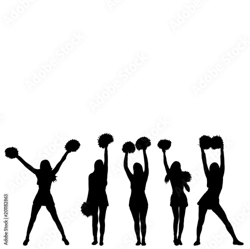 silhouette of girl icon, cheerleader team