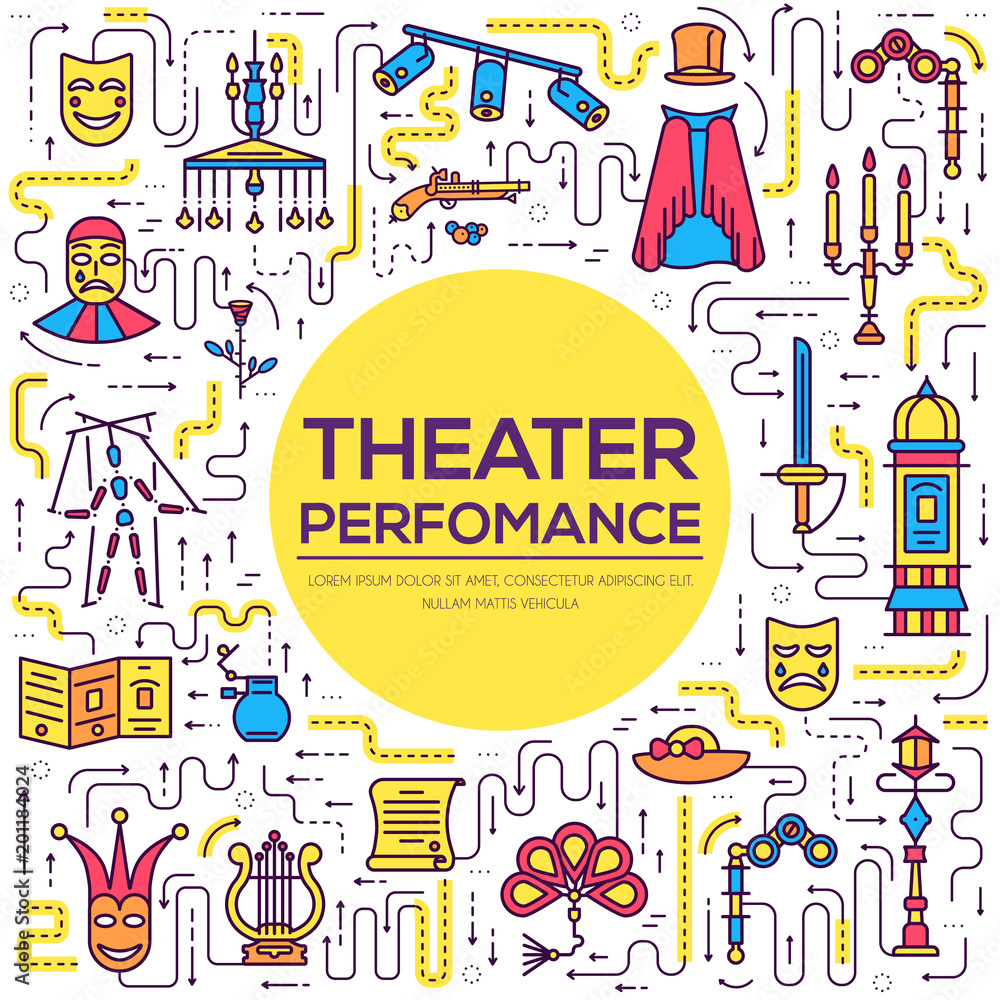 Premium quality theater outline icons infographic set. Festival masquerade linear symbol pack. Modern equipment template of thin line, logo, symbols, pictogram and flat illustrations concept Premium quality theater outline icons infographic set. Festival masquerade linear symbol pack. Modern equipment template of thin line, logo, symbols, pictogram and flat illustrations concept