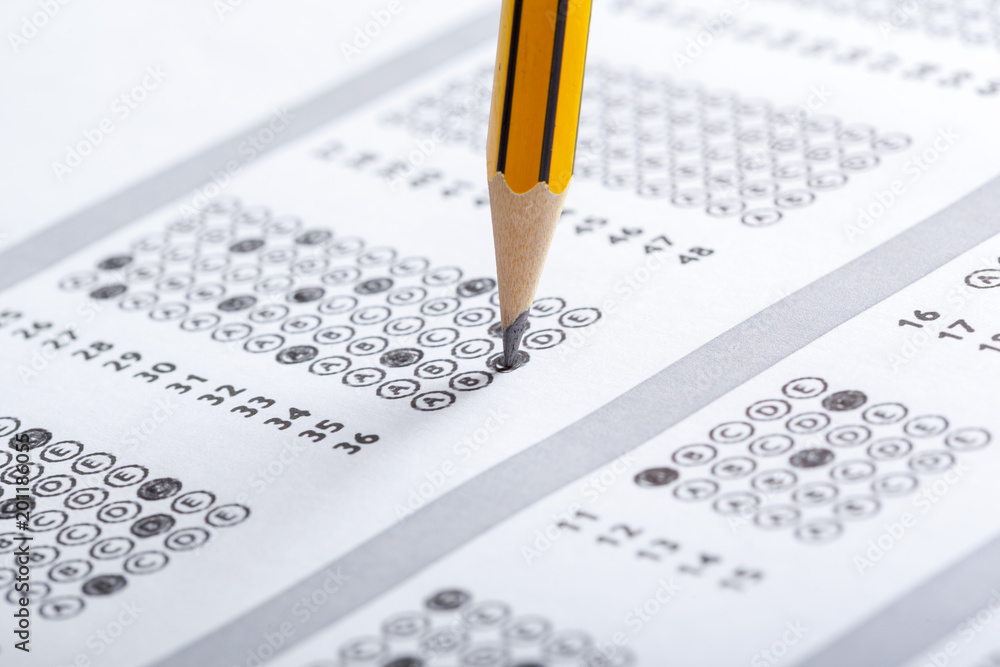 Test score sheet with answers Stock Photo | Adobe Stock