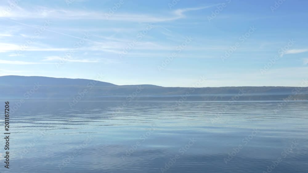 Calm water of the sea and Krk Island Calm water of the sea and Krk Island