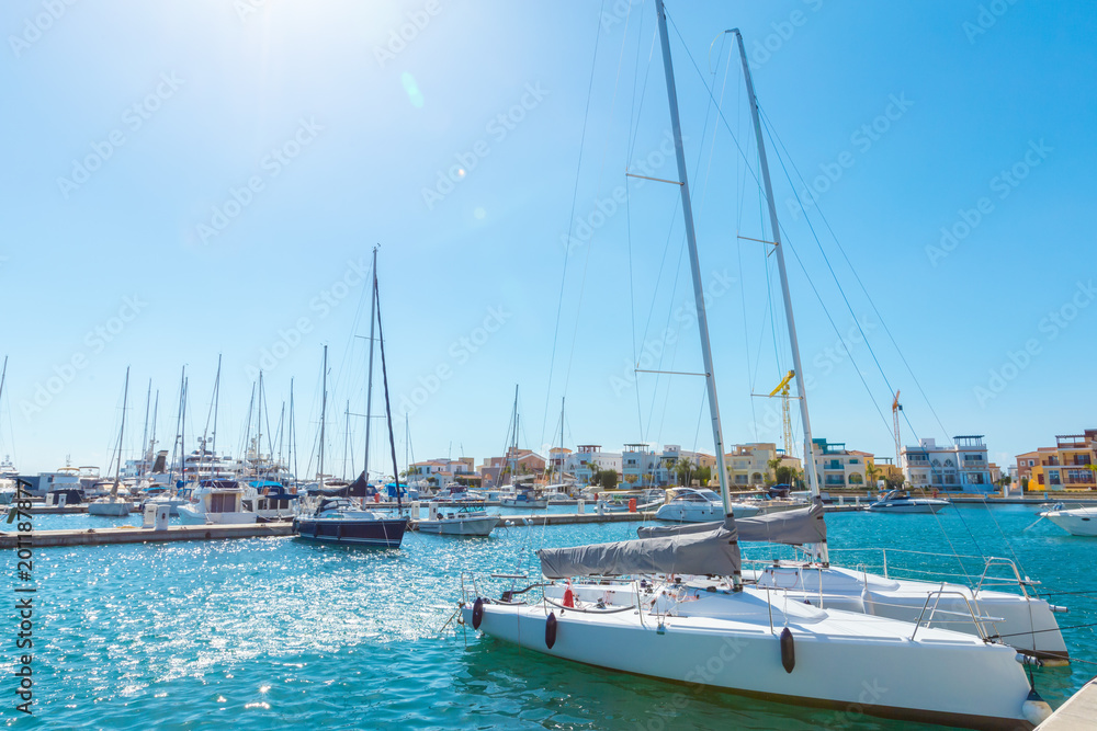 Fototapeta premium Sailing boats in marina