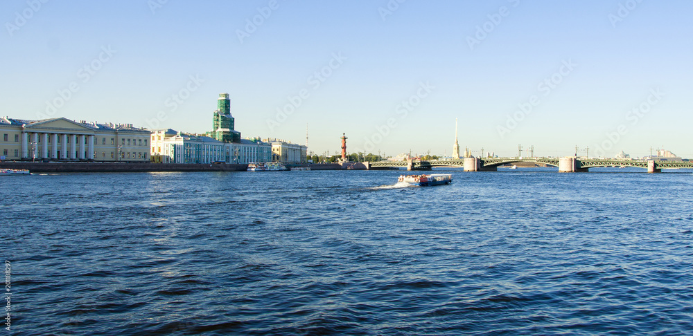 Saint Petersburg. Russia. August, 2015: View of the river Neva on a summer day