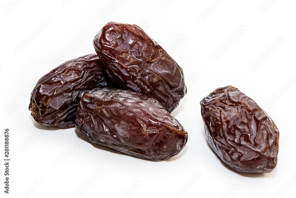 High quality dats on white background (fruits of date palm Phoenix dactylifera) High quality dats on white background (fruits of date palm Phoenix dactylifera)
