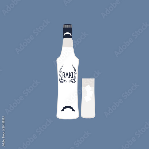 turkish raki vector icon for app and website