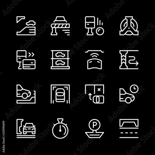 Set line icons of parking