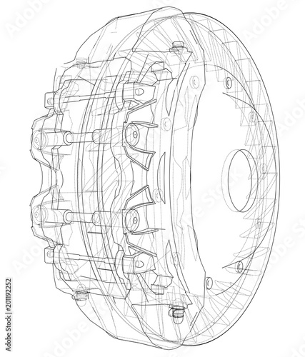 Car Brake Disc outline