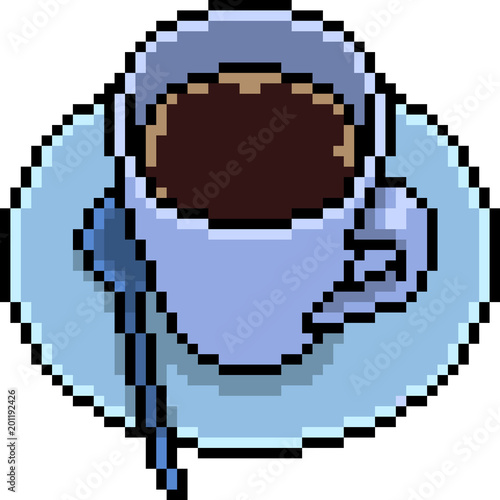 vector pixel art coffee