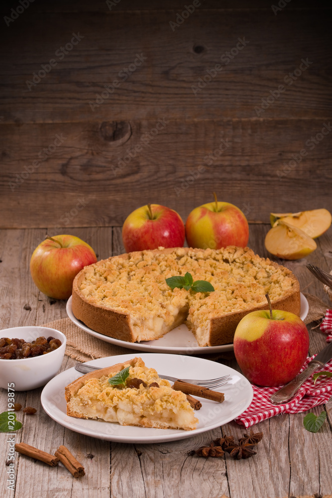 Crumble apple cake. Crumble apple cake.