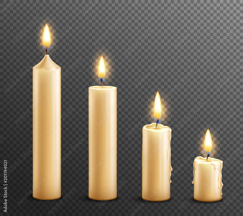 Burning Candles Realistic Transparent Background Burning Candles Realistic Transparent Background