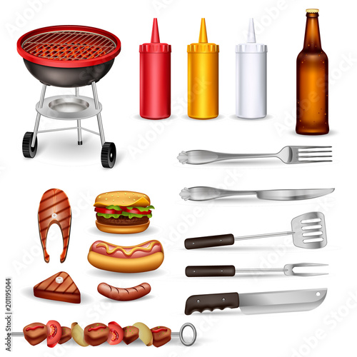 Barbecue Decorative Icons Set