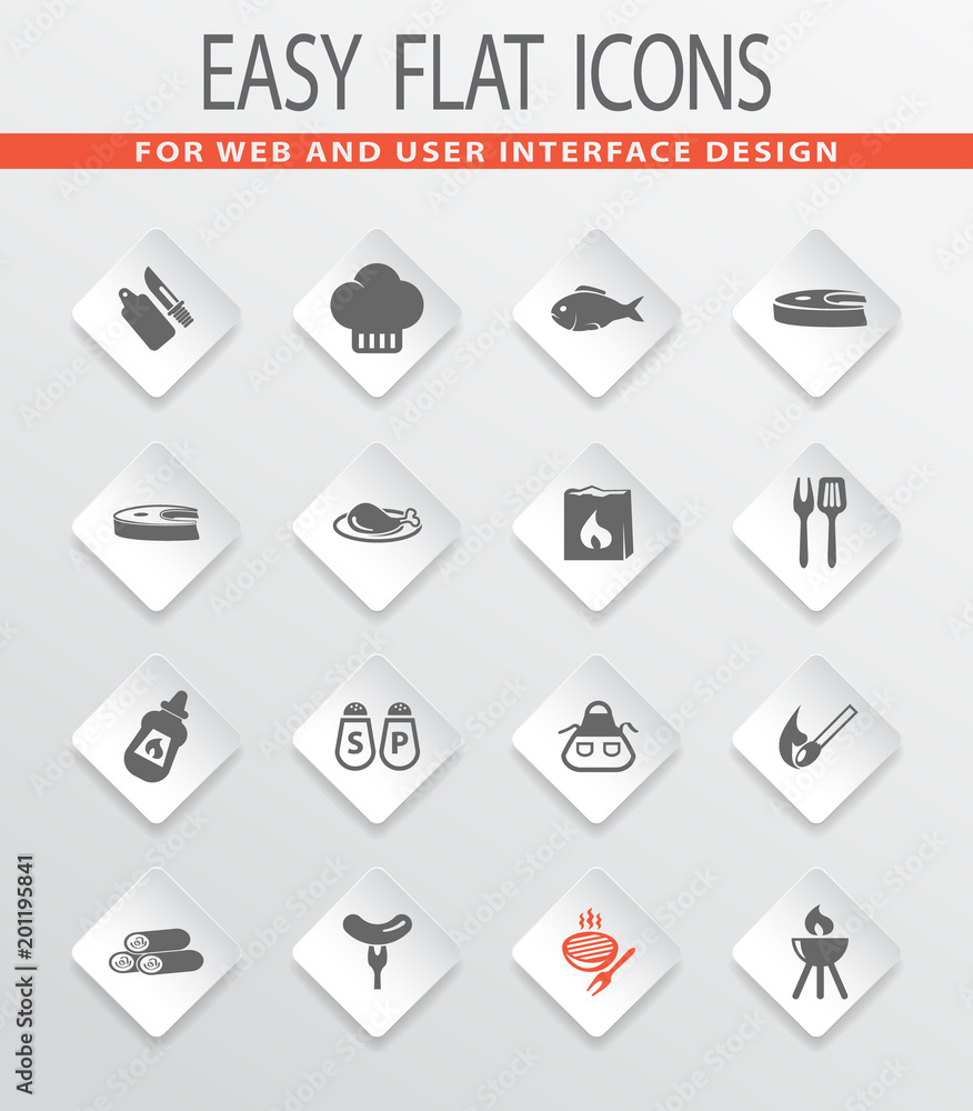 Barbecue icons set Barbecue icons set
