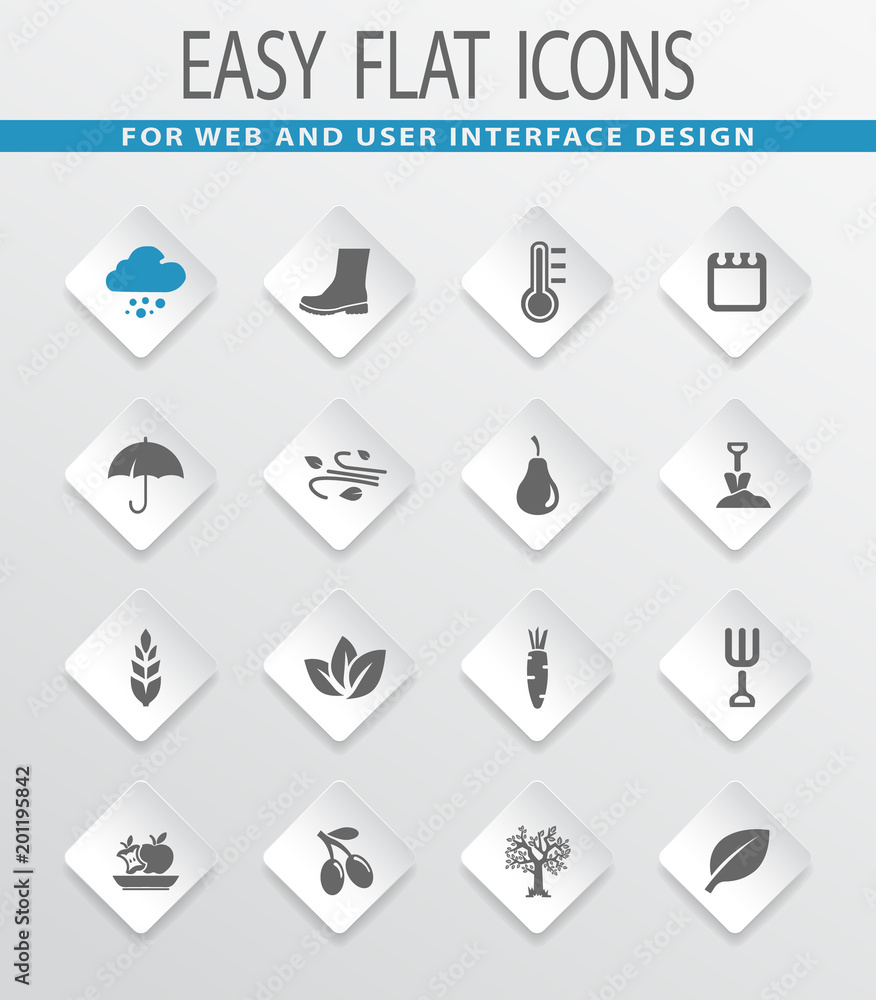 Autumn icons set Autumn icons set