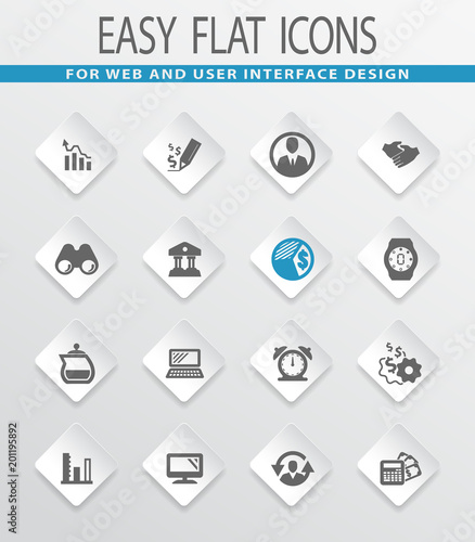 Business management and human resources icons set