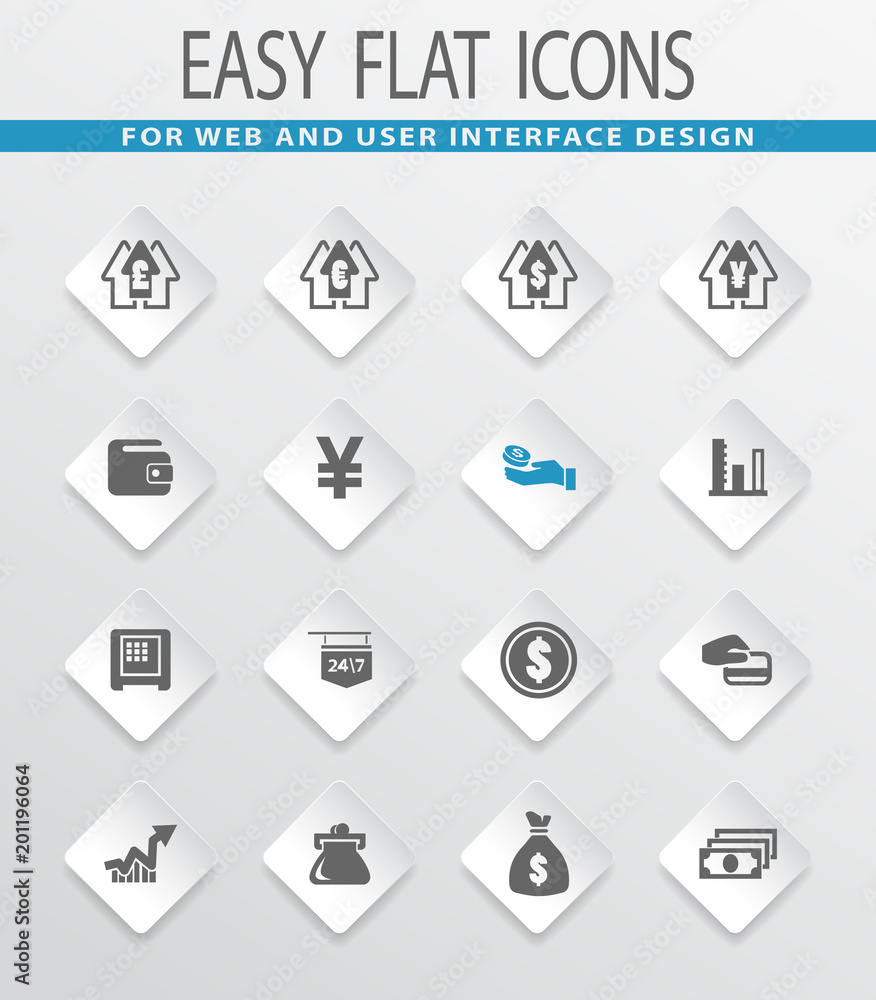 Currency exchange icons set Currency exchange icons set