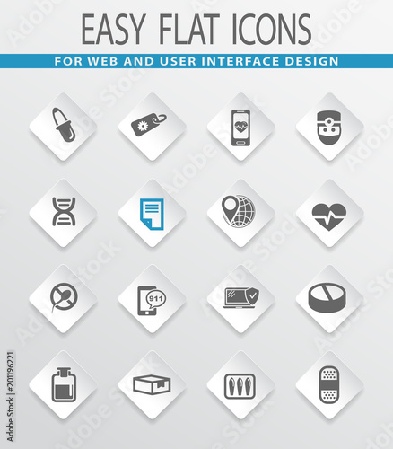 Drug store icons set