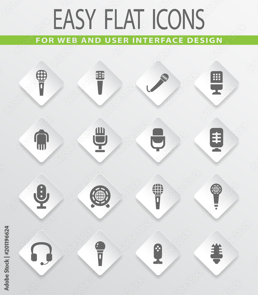 Microphone icons set Microphone icons set