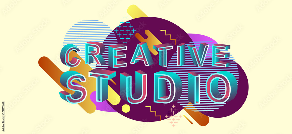 Creative studio modern concept typography banner. Web page design. Company creative design.