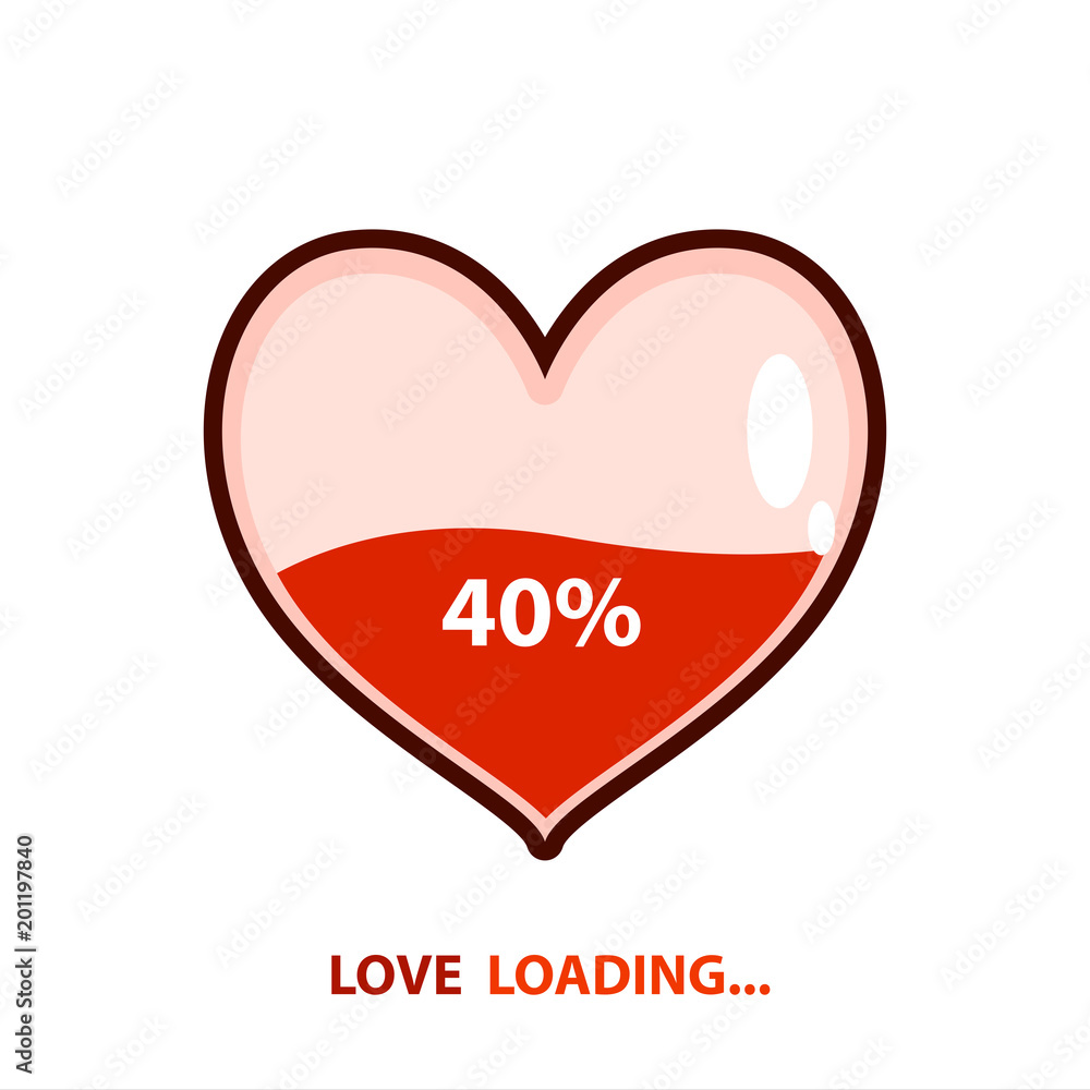 Love loading emblem. Heart loading. Vector