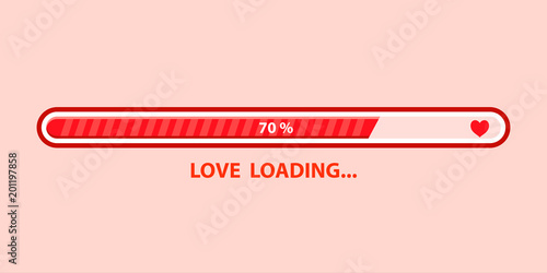 Love loading progress . Heart loading. Vector