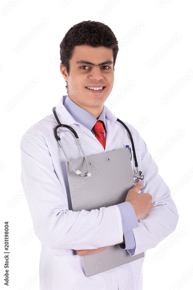 a doctor holding a clipboard