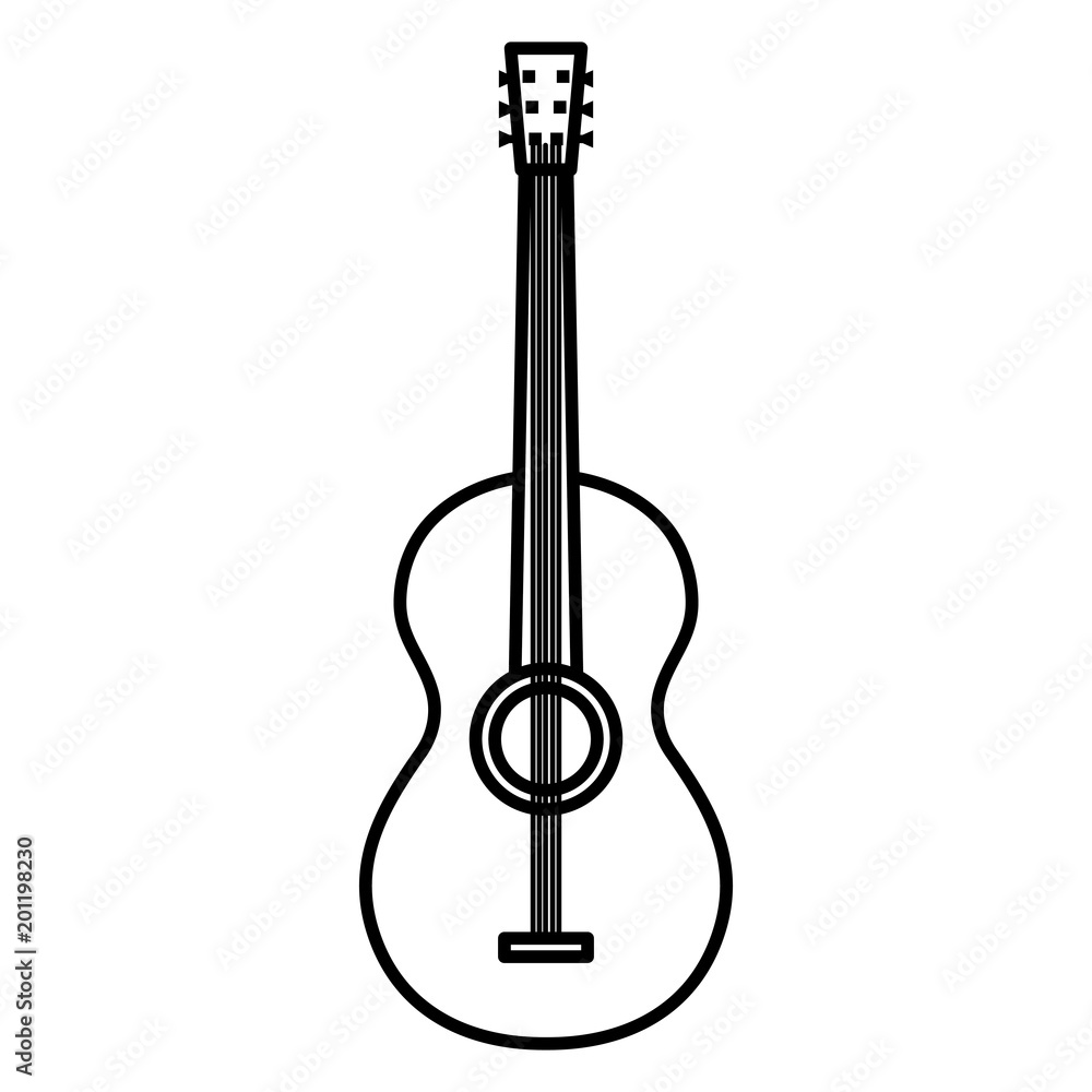 acoustic guitar instrument icon vector illustration design