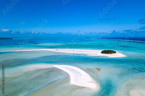 Polynesia Cook Island aitutaki lagoon tropical paradise aerial view