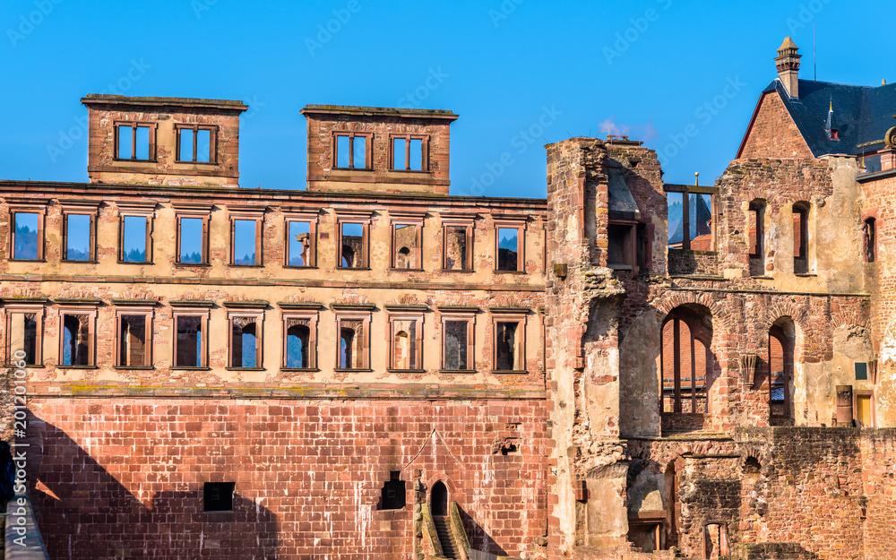 Ruins of Heidelberg Castle in Baden-Wurttemberg state of Germany