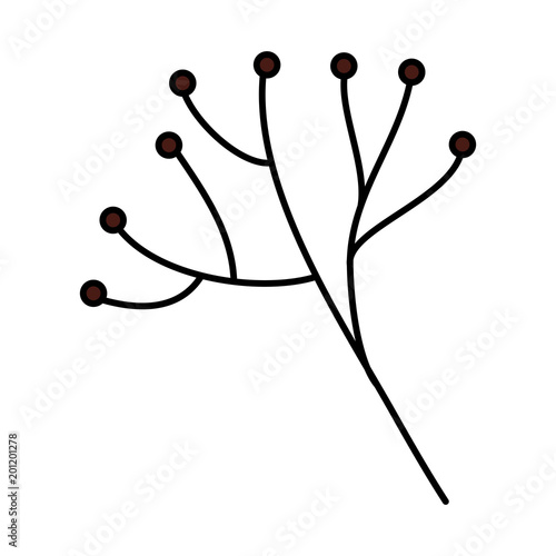 tree branch with balls decorative vector illustration design