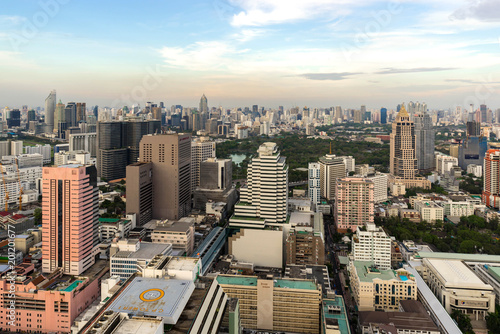 the Metropolitan Bangkok City downtown cityscape urban skyline  Thailand in December 2017 - Cityscape Bangkok city Thailand