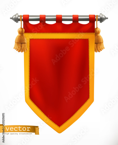 Royal flag. 3d vector banner