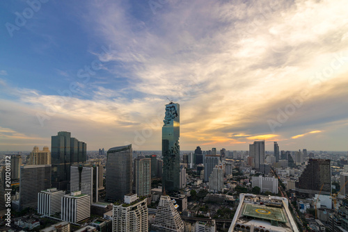 beautiful sunset  of the Metropolitan Bangkok City downtown cityscape urban skyline  Thailand in  2017 - Cityscape Bangkok city Thailand © suphaporn