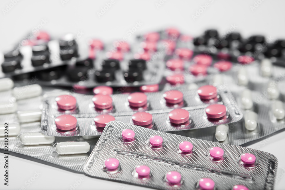 Pharmaceutical medication and medicine pills in packs Pharmaceutical medication and medicine pills in packs