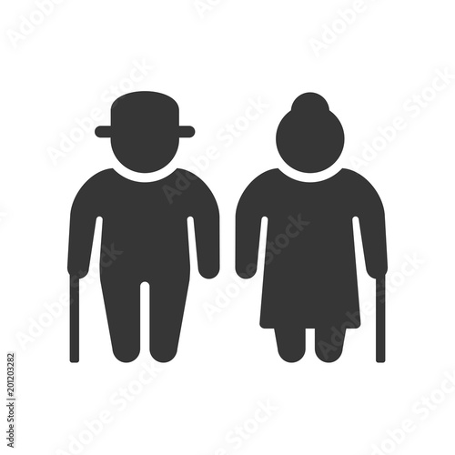 Elder People Icon on White Background. Vector