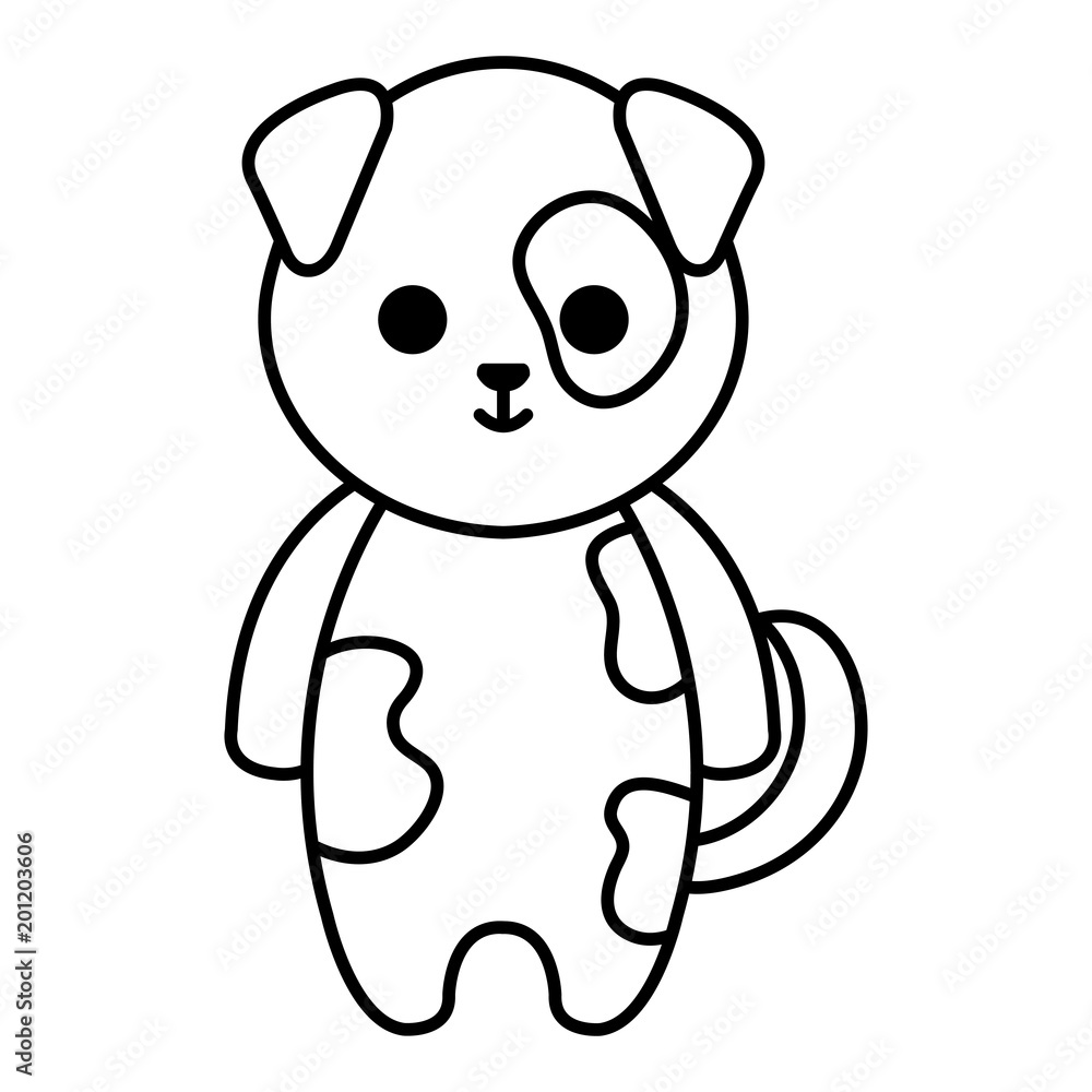 Obraz premium cute and little dog character vector illustration design