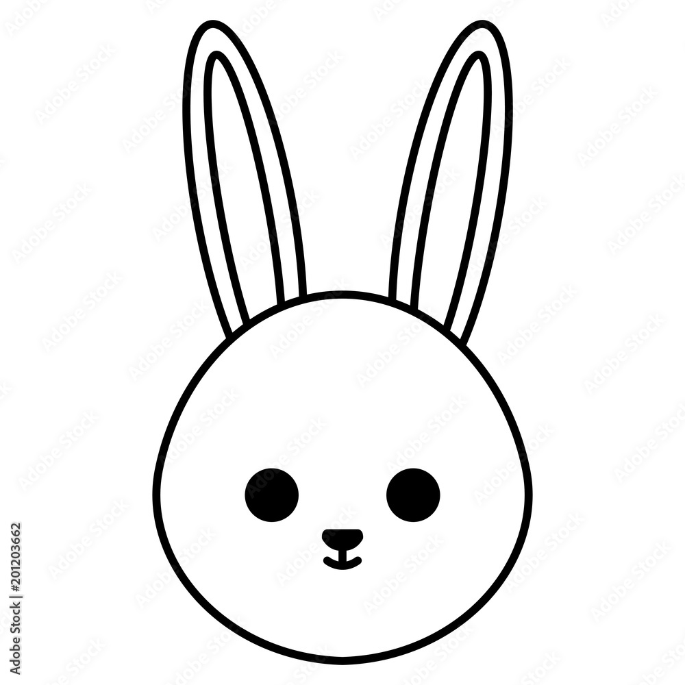 Obraz premium cute rabbit head character vector illustration design