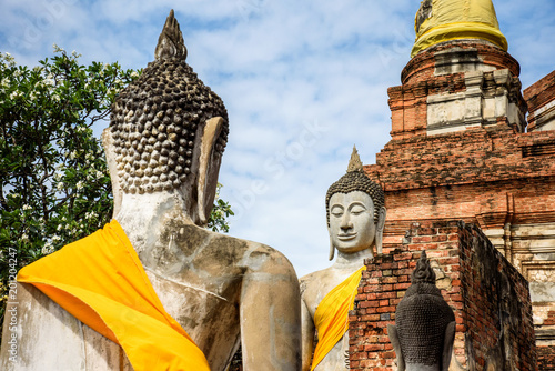 Wat Yai Chaiyamongkhon is one of the famous historical landmark in the   center of Thailand. It is also a time-honored Buddhistic temple in Phra   Nakhon Si Ayutthaya, Thailand. photo