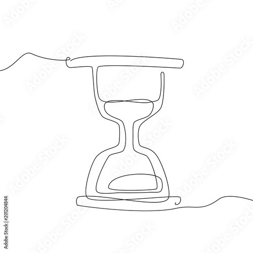Hourglass - one line design style illustration