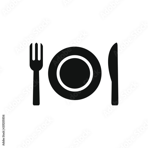 black and white outline vector icon table service