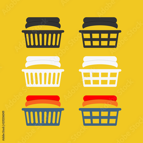 Simple laundry basket icons
