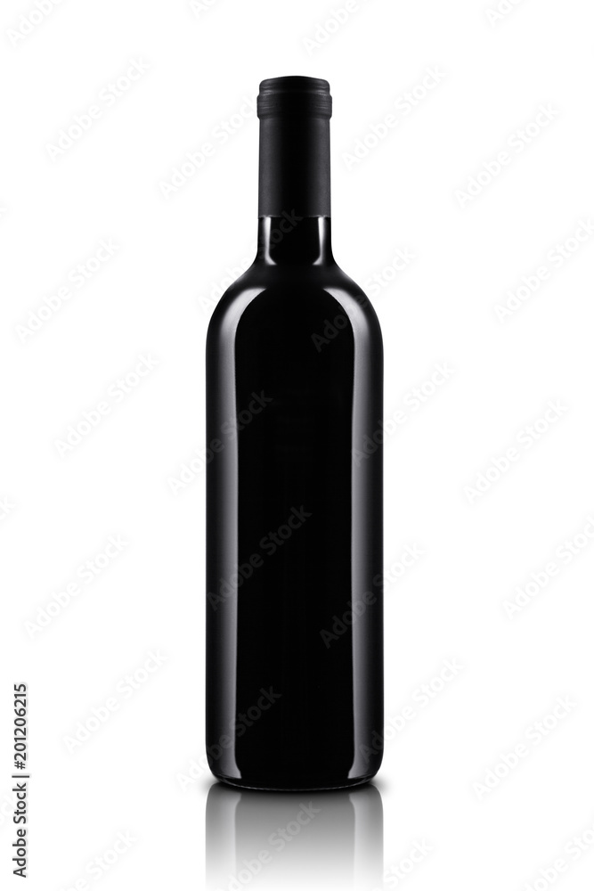 Bouteille de vin (alcool) sur fond blanc Bouteille de vin (alcool) sur fond blanc