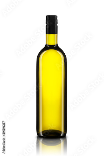 Bouteille de vin (alcool) sur fond blanc