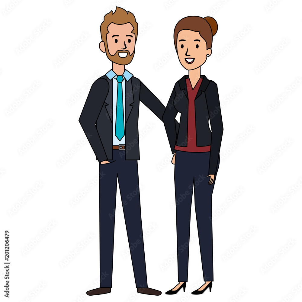 business couple avatars characters vector illustration design business couple avatars characters vector illustration design