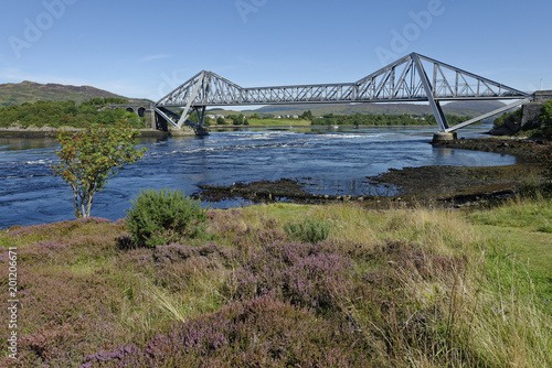 United Kingdom, Scotland, Oban, Connel Bridge and Falls of Lora photo