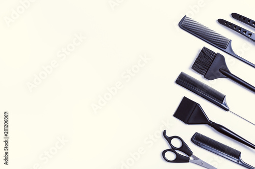Hairdressing tools top view
