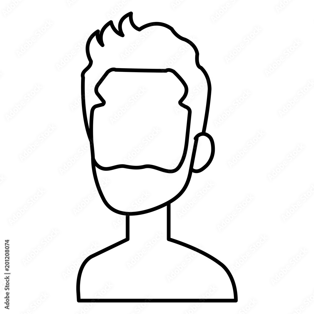 young man with beard shirtless avatar character vector illustration design young man with beard shirtless avatar character vector illustration design