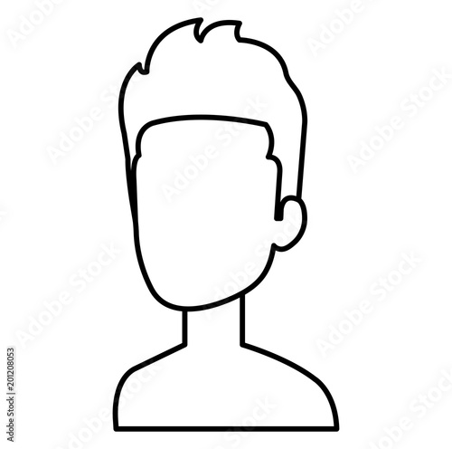 young man shirtless avatar character vector illustration design