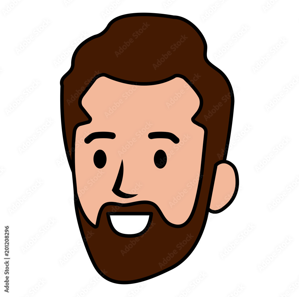 young man head with beard avatar character vector illustration design young man head with beard avatar character vector illustration design